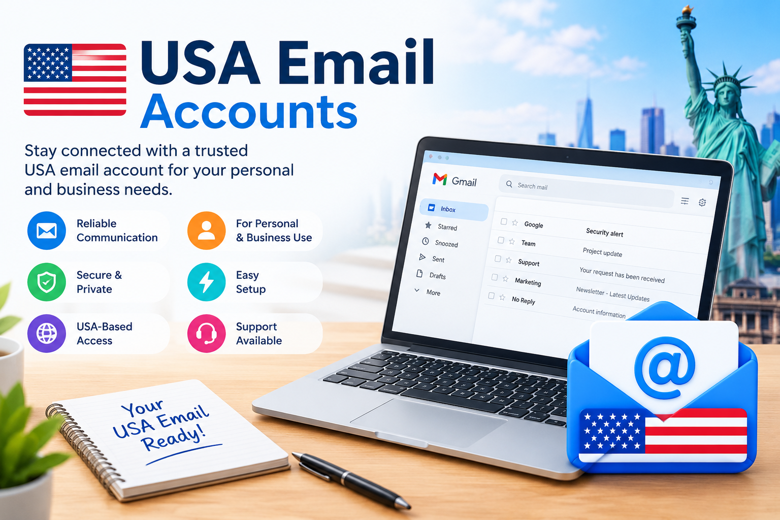 USA email accounts for personal and business communication